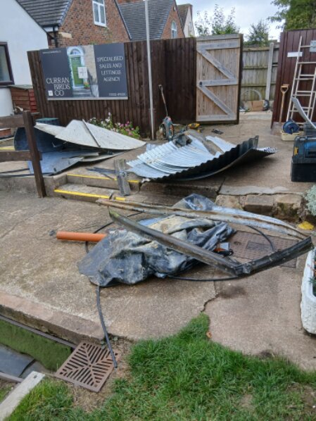 Start of water tank removal